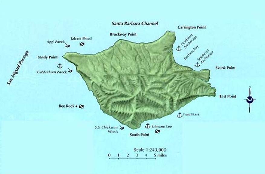 Map of Santa Rosa Island